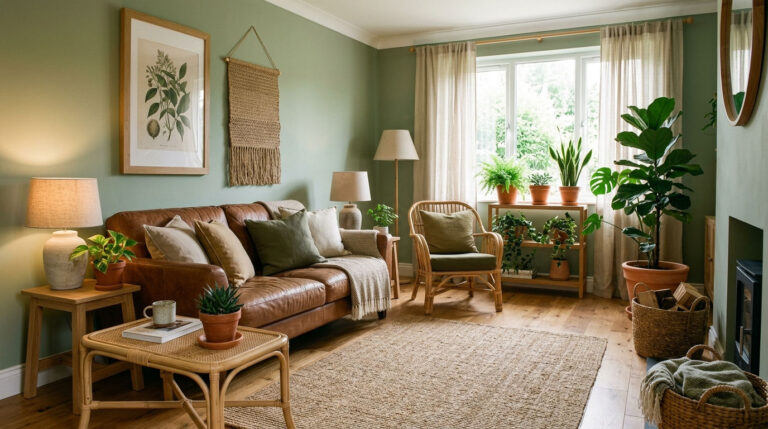 14 Sage Green Living Room With Brown Sofa Ideas for Earthy Harmony 6 14 Sage Green Living Room With Brown Sofa Ideas for Earthy Harmony