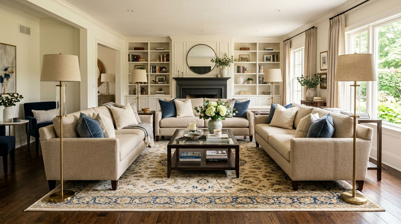 14 Two Sofas Living Room Layout Ideas That Feel Balanced and Chic 1 14 Two Sofas Living Room Layout Ideas That Feel Balanced and Chic