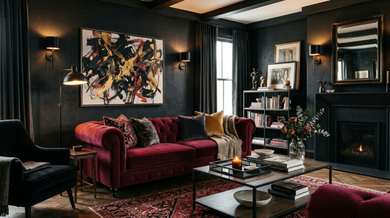 18 Dramatic Living Room with Red Sofa Ideas That Make a Statement 5 18 Dramatic Living Room with Red Sofa Ideas That Make a Statement