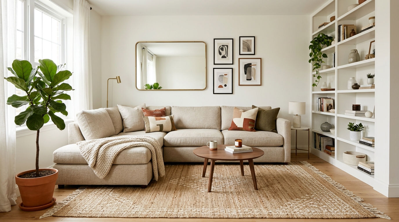22 Smart Ways to Style a Small Living Room With a Big Sofa