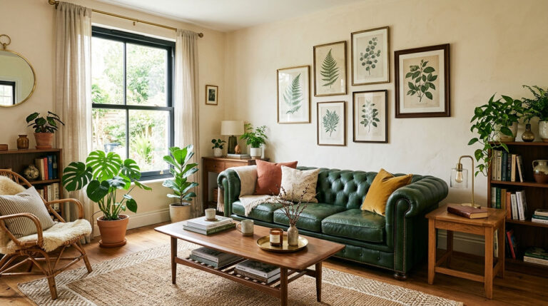24 Green Leather Sofa Living Room Ideas for a Unique Pop of Color