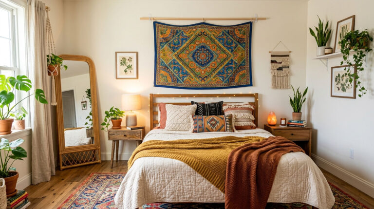 How to Hang a Wall Tapestry in a Bedroom Without Nails or Damage (Complete Guide)