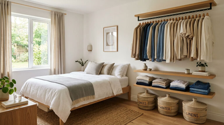 How to Store Clothes in a Small Bedroom Without a Closet (Complete Guide)